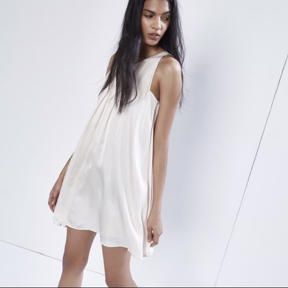 REBECCA MINKOFF Green Henderson Pleated Silk Mini Dress - Picture 3 of 8